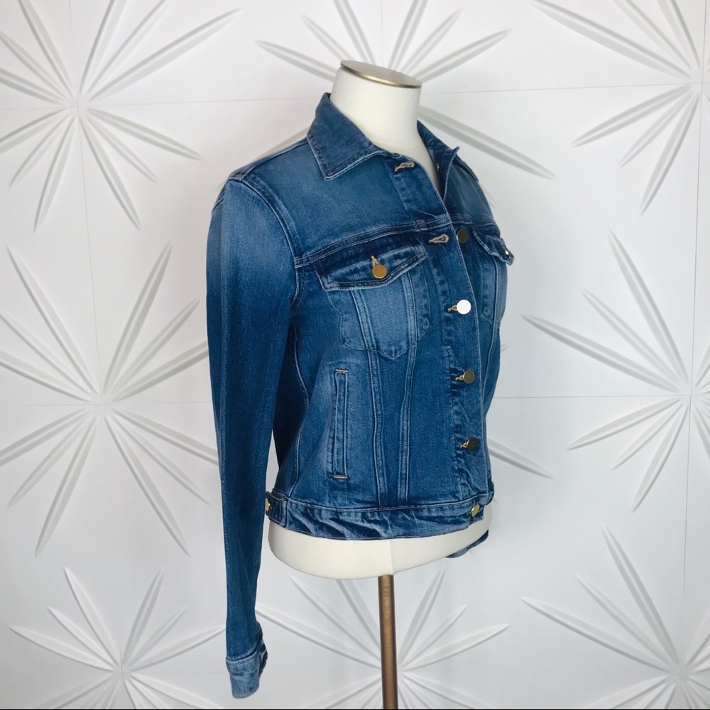 Frame Champagne Cowgirl Denim Trucker Jacket ONE OF A KIND ✨ - Picture 4 of 13